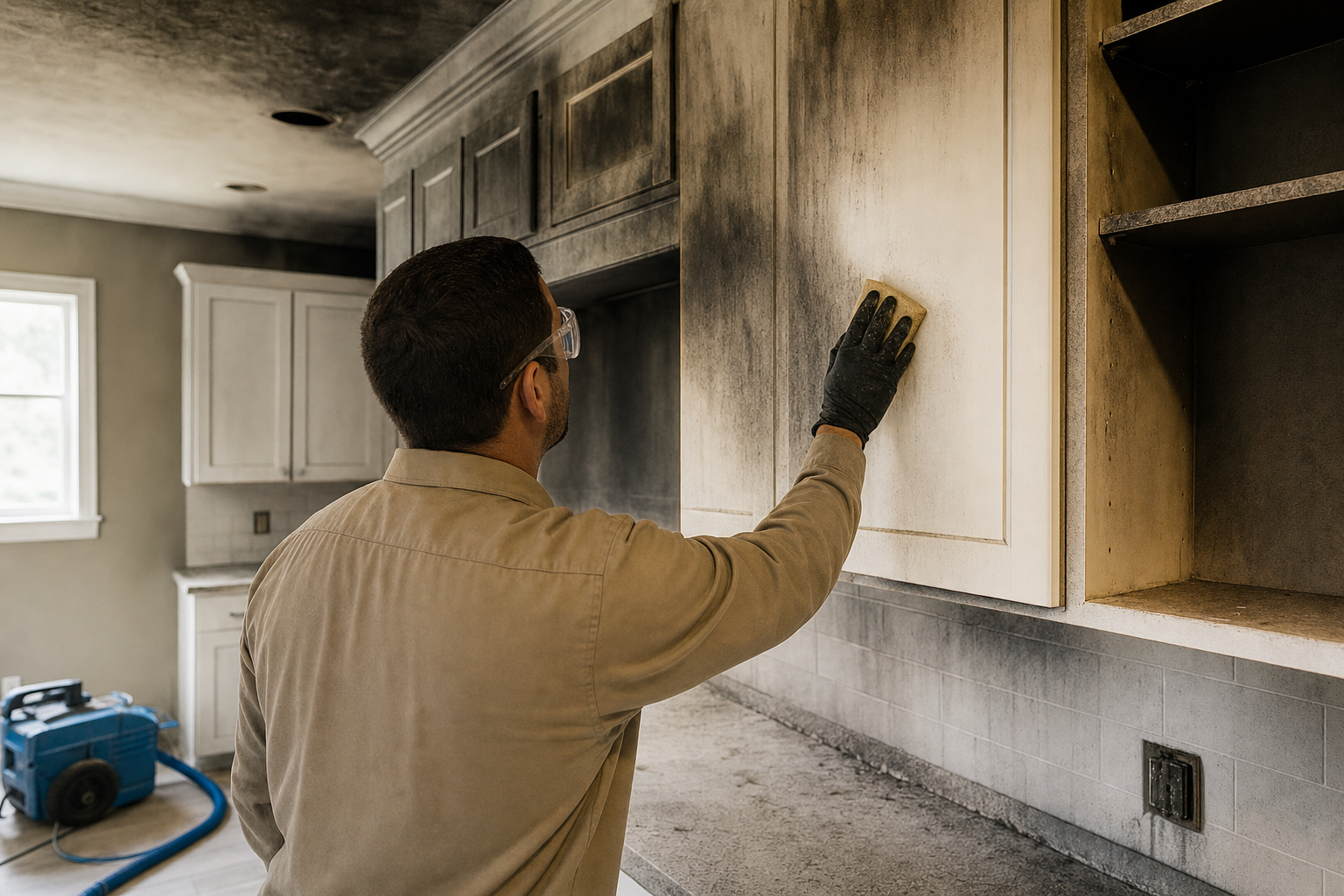 Peridot Assist team restoring a fire-damaged Fayetteville home