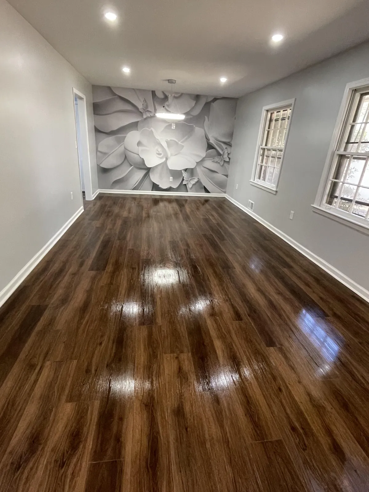 Refinished hardwood floors at Arundale project